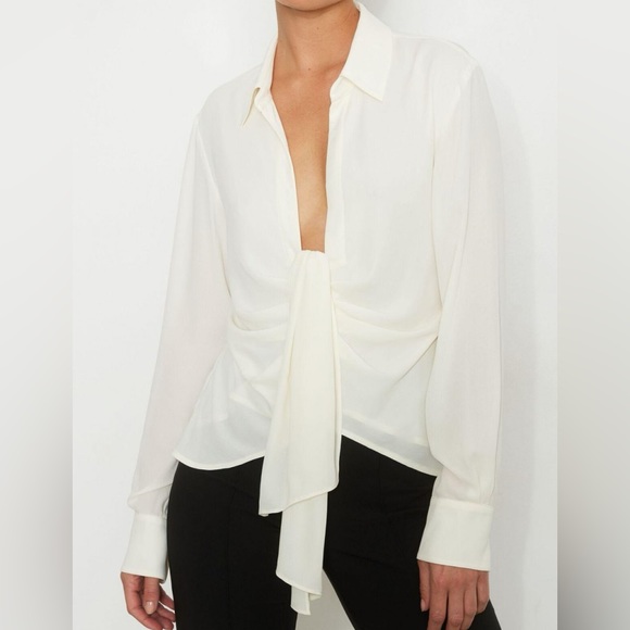 Deep V-Neck Blouse - Picture 12 of 13